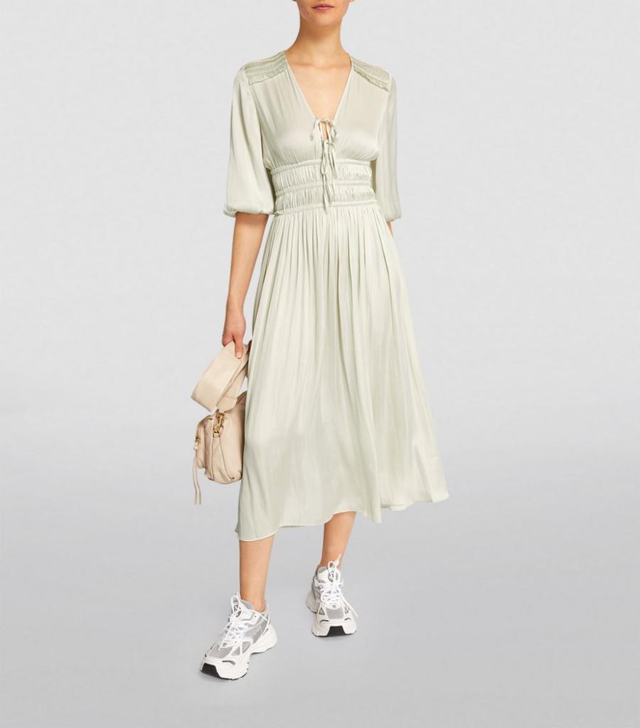 商品Maje|Ruffle-Detail Midi Dress,价格¥1899,第4张图片详细描述