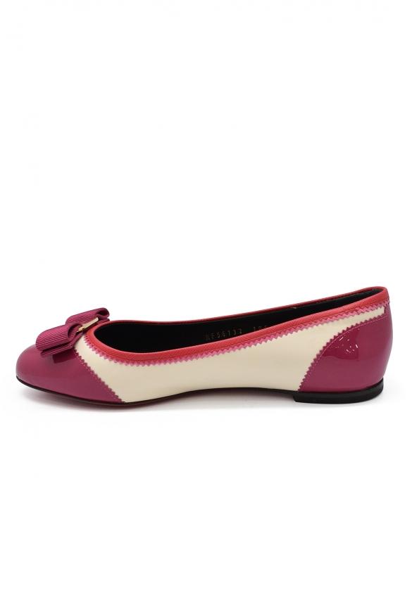 Women's Shoes   Salvatore Ferragamo Varina Ballerinas Pink And Cream Leather商品第4张图片规格展示