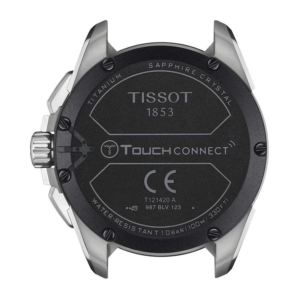 商品Tissot|Men's Swiss T-Touch Connect Solar Blue Textile & Leather Strap Smart Watch 48mm,价格¥7894,第5张图片详细描述