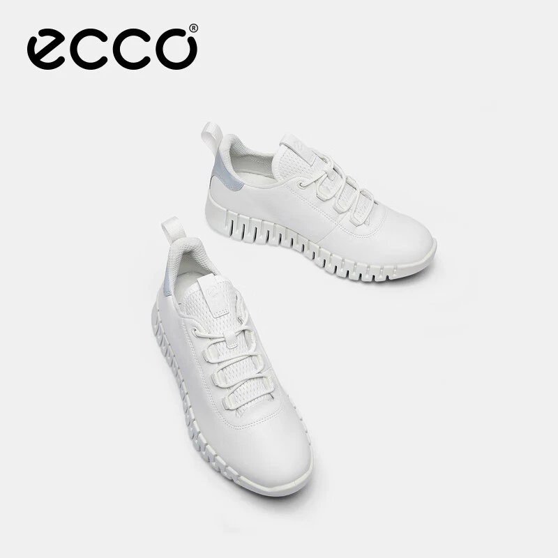 爱步（ECCO）休闲鞋女 夏季时尚简约轻运动徒步鞋 灵动系列218203 白色/浅灰色 商品