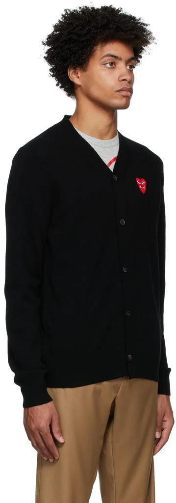 商品Comme des Garcons|Black Wool Layered Double Heart Cardigan,价格¥3607,第2张图片详细描述