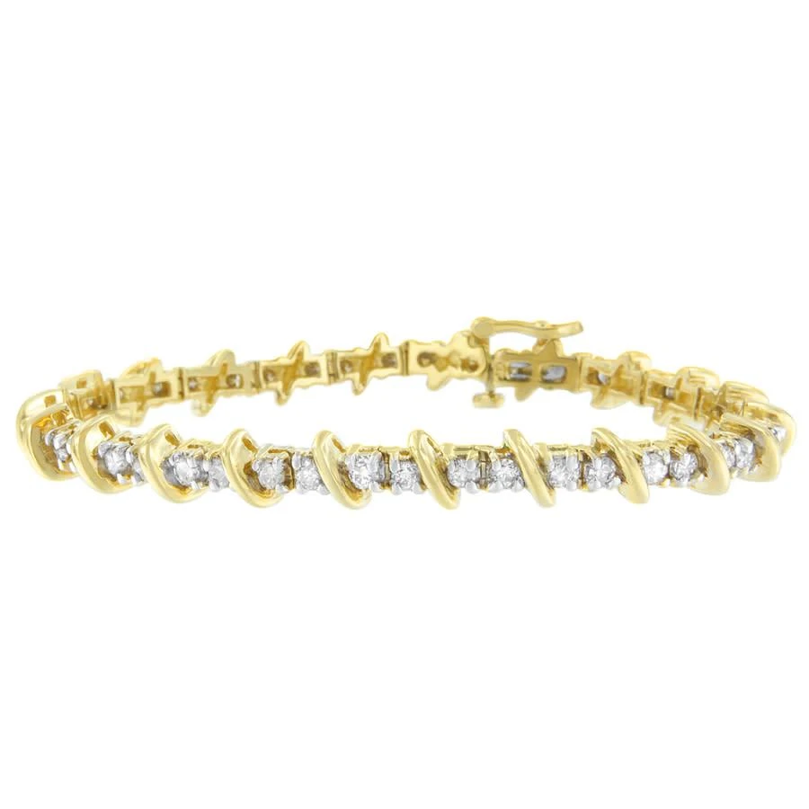 商品Haus of Brilliance|14K Yellow Gold 3 CTTW Round Cut Diamond Oval Link Bracelet (J-K,价格¥31198,第1张图片