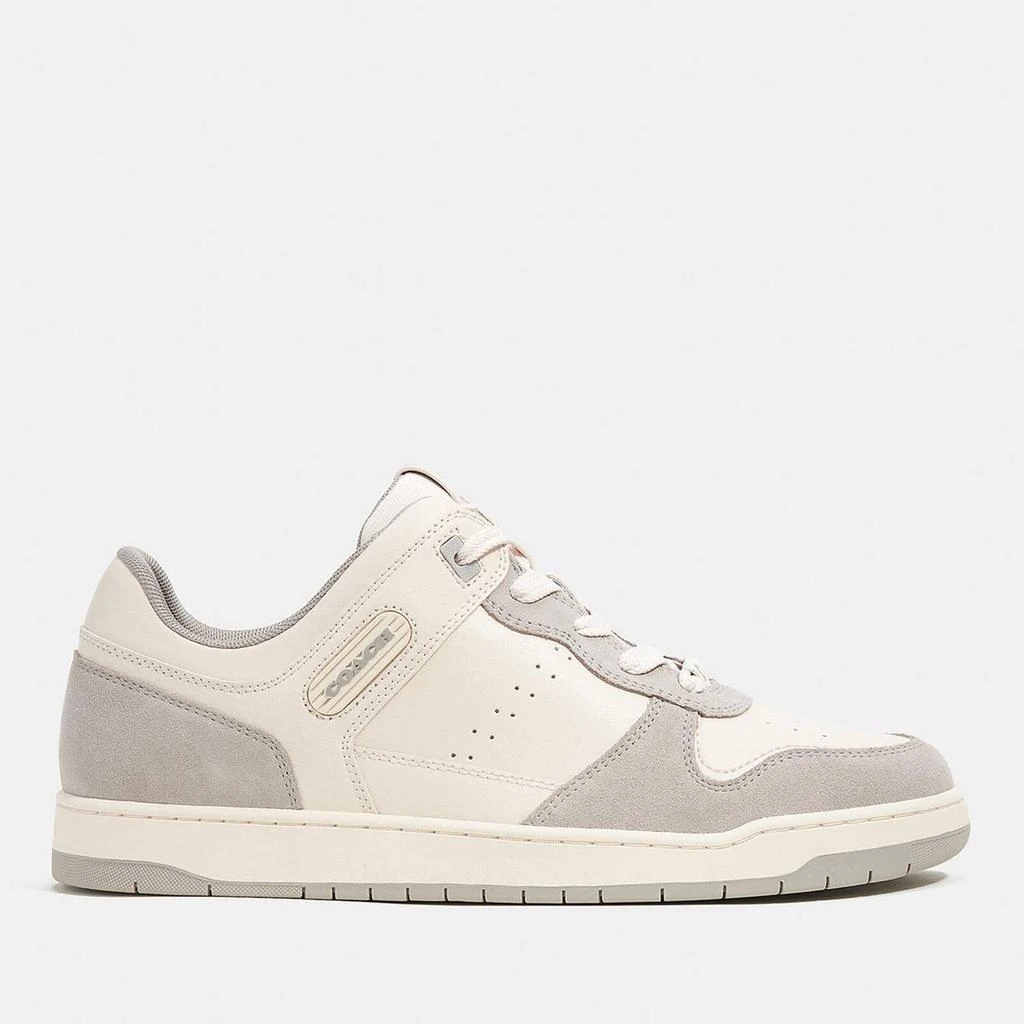 商品Coach|Coach Men's C201 Mixed Material Trainers - Chalk/Dove Grey,价格¥2374,第1张图片