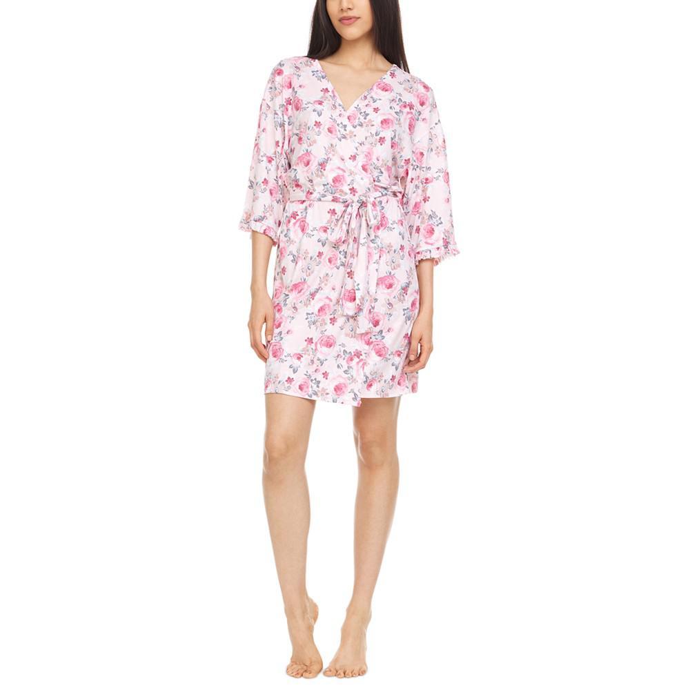 商品Flora Nikrooz|Thora Knit Wrap Robe, Cami & Shorts Travel Pajama Set,价格¥206,第5张图片详细描述