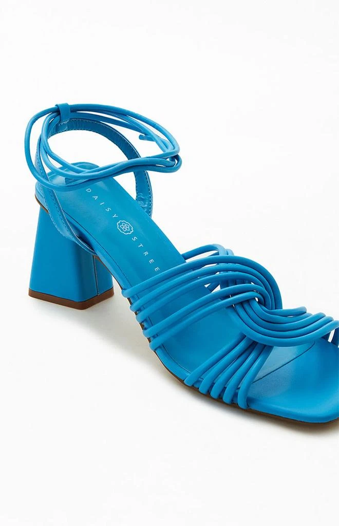 Women's Blue Strappy Heeled Sandals 商品