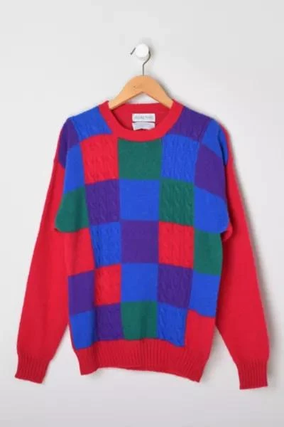 商品Urban Outfitters|Vintage 90s Colorblock Wool Sweater,价格¥371,第1张图片