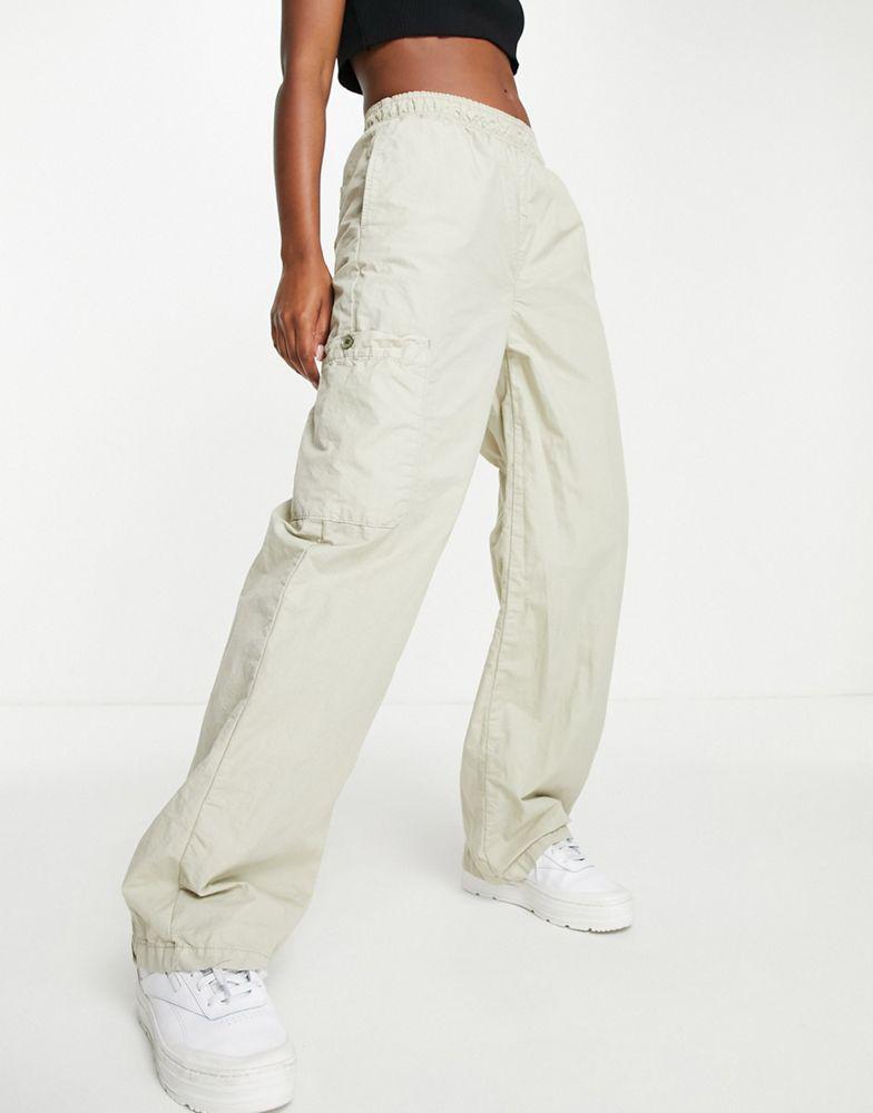 商品Topshop|Topshop low rise casual cargo trouser with internal waistband branding in sage,价格¥395,第1张图片