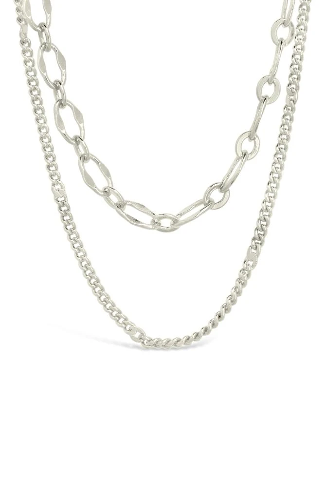 商品Sterling Forever|Serenity Mixed Chain Necklace,价格¥51,第2张图片详细描述