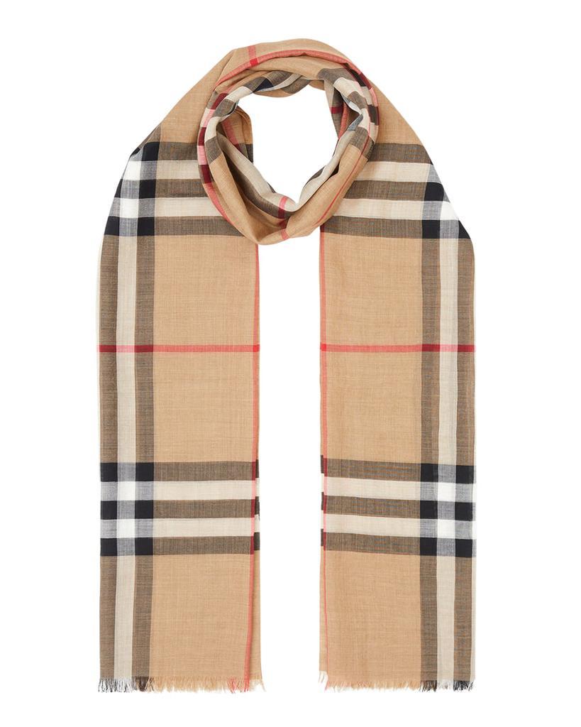 商品Burberry|Giant Check Gauze Scarf,价格¥3095,第5张图片详细描述