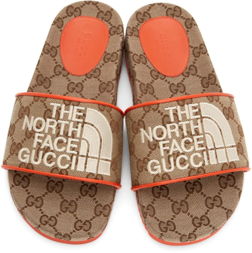商品Gucci|驼色 The North Face 联名 Sideline 拖鞋,价格¥6032,第5张图片详细描述