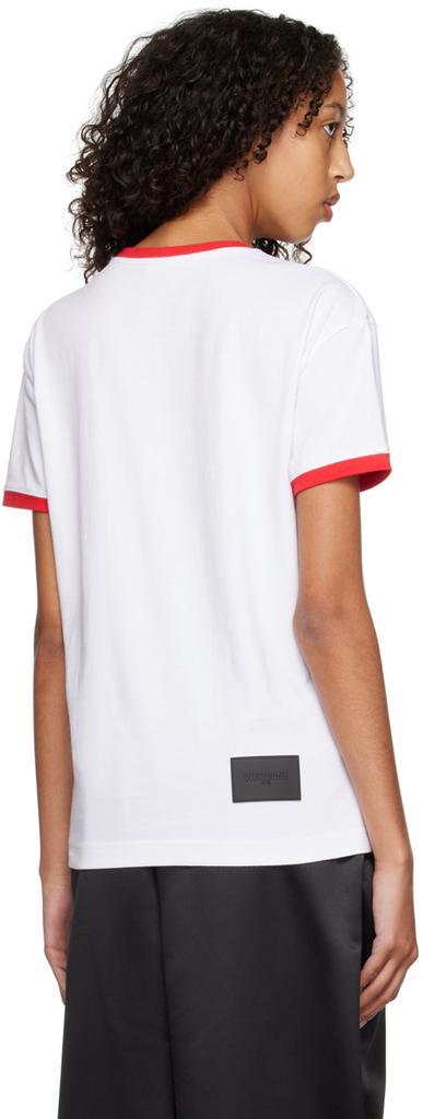 商品We11done|White Cursive Ringer T-Shirt,价格¥511,第5张图片详细描述