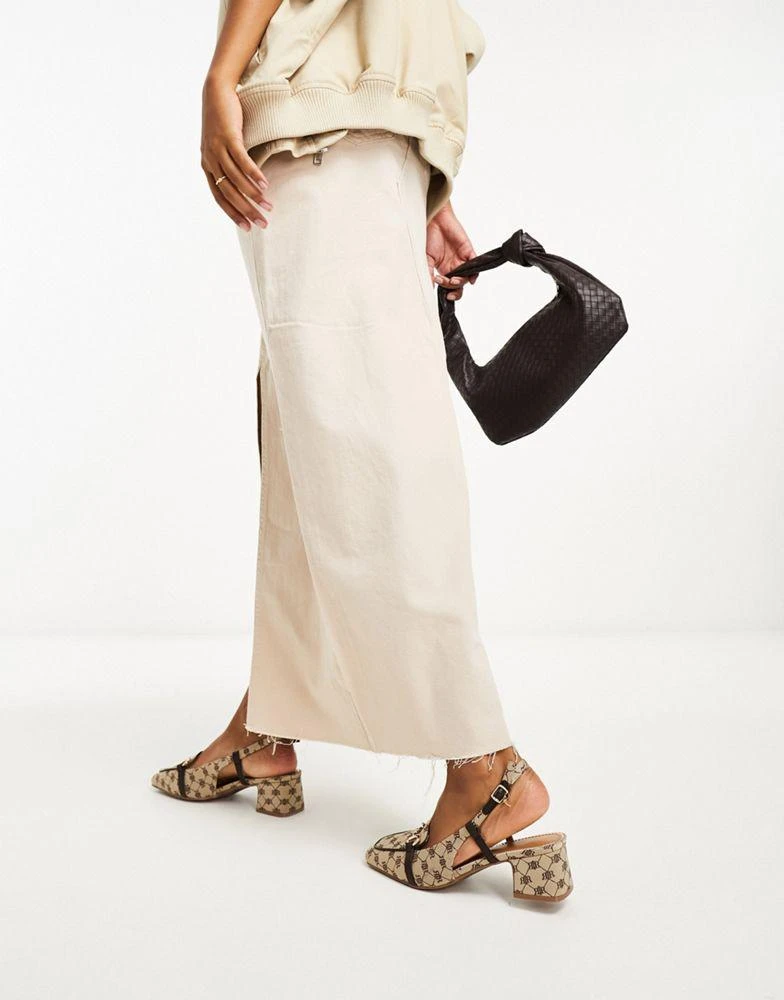 商品River Island|River Island sling back court shoe in beige,价格¥332,第2张图片详细描述