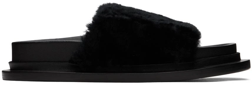 商品Jil Sander|Black Shearling Slides,价格¥1906,第1张图片