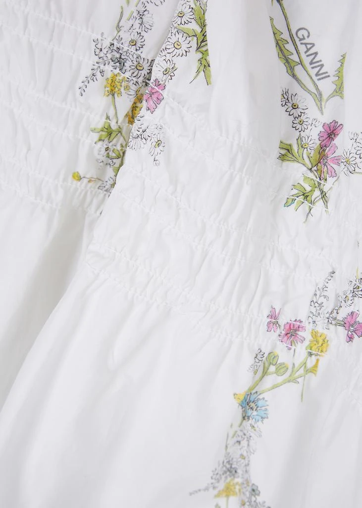 商品Ganni|White floral-print cotton-poplin blouse,价格¥577,第5张图片详细描述