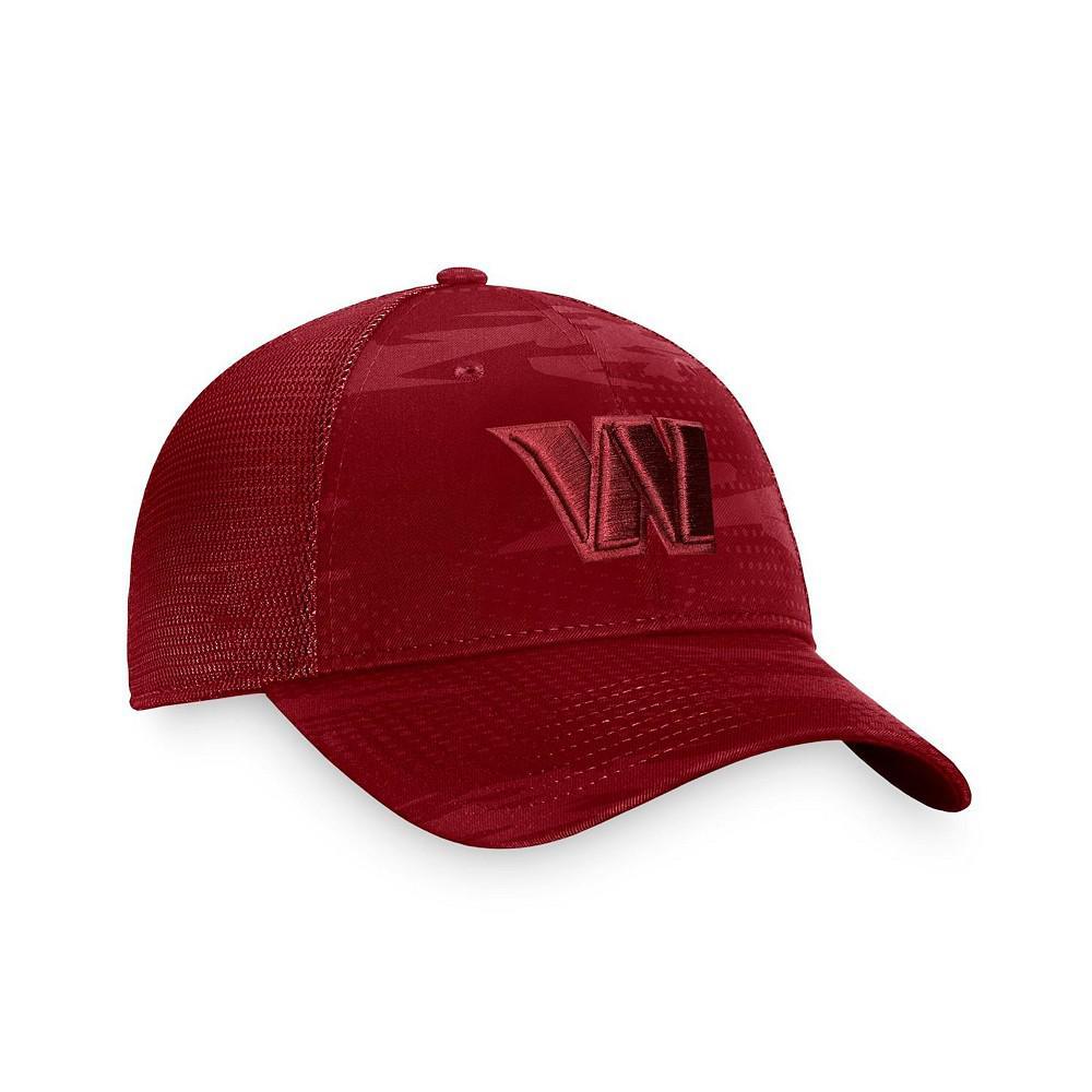 商品Fanatics|Men's Branded Burgundy Washington Commanders Iconic Defender Camo Snapback Trucker Hat,价格¥180,第5张图片详细描述