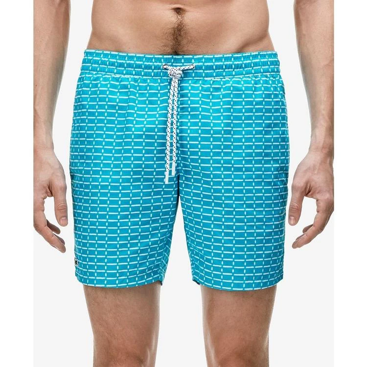 商品Lacoste|Men's Drawstring Brick-Pattern Swim Trunks,价格¥426,第2张图片详细描述