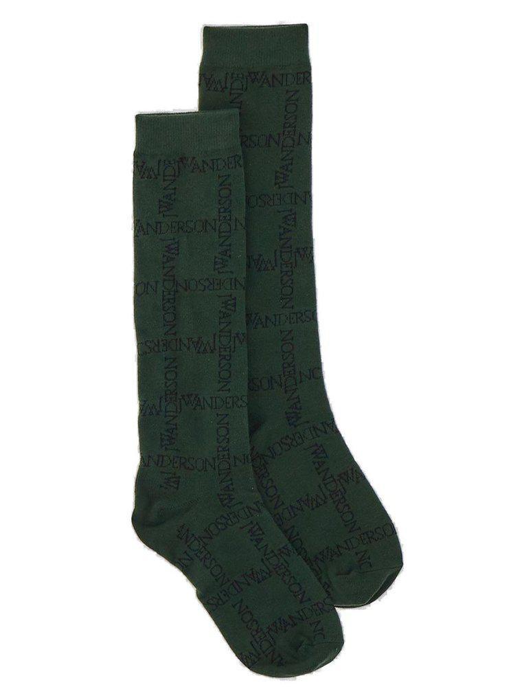 商品JW Anderson|JW Anderson Monogram-Knitted Stretched Socks,价格¥211,第1张图片