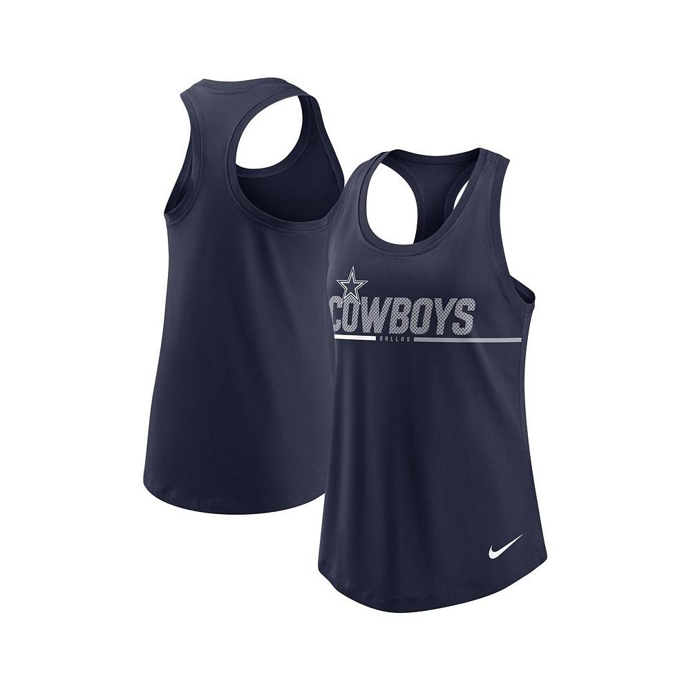 Women's Navy Dallas Cowboys Team Name City Tri-Blend Racerback Tank Top商品第1张图片规格展示