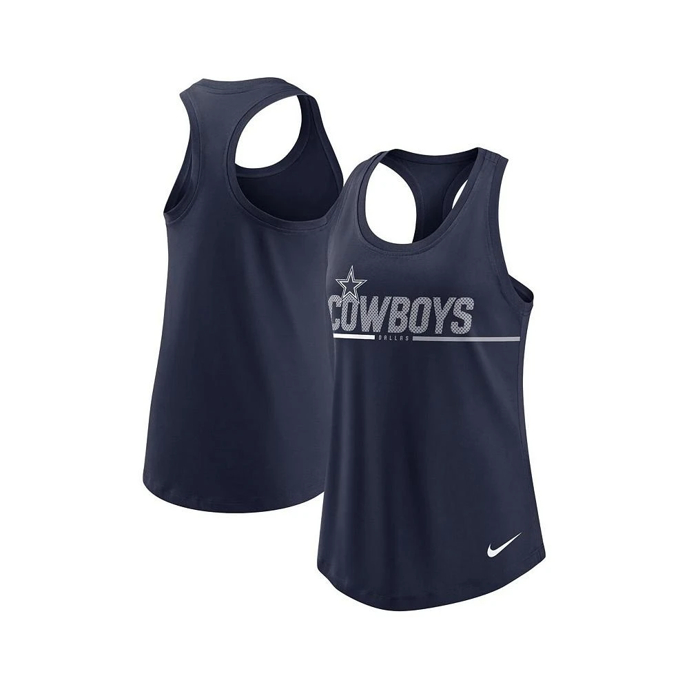 商品NIKE|Women's Navy Dallas Cowboys Team Name City Tri-Blend Racerback Tank Top,价格¥262,第1张图片