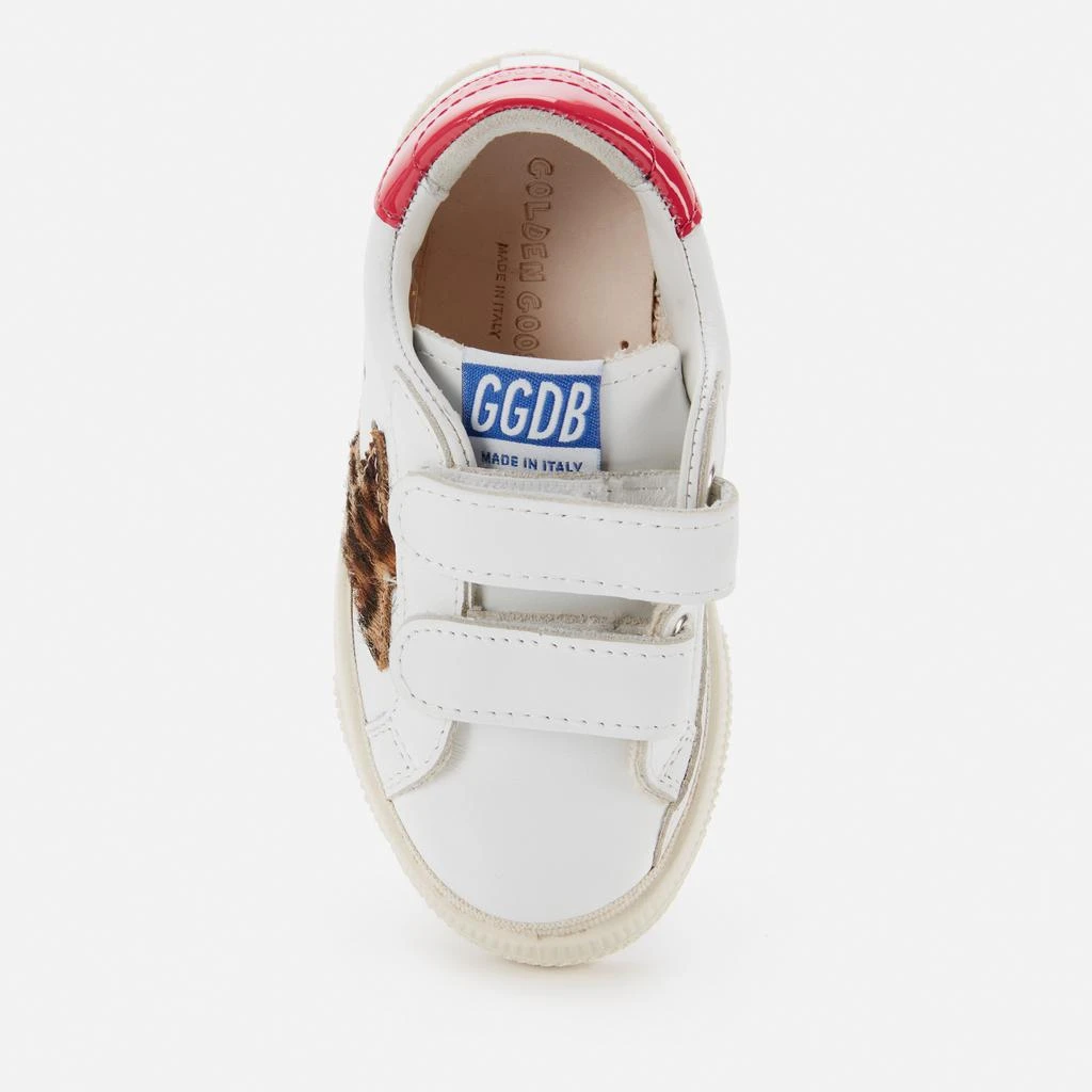 商品Golden Goose|Golden Goose Toddlers' Leather Upper And Stripes Leopard Horsy Trainers - White/Beige Brown Leo/Fuxia,价格¥987,第3张图片详细描述