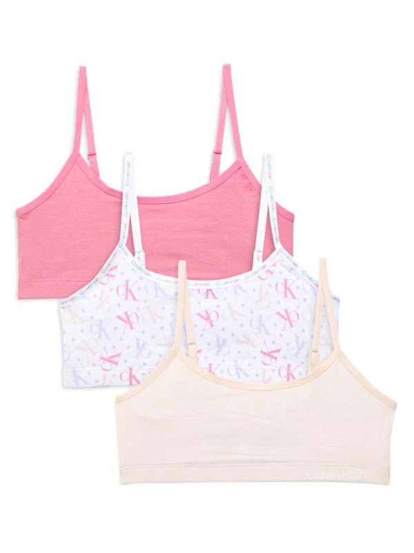商品Calvin Klein|Girl's 3-Pack Sports Bra,价格¥121,第1张图片