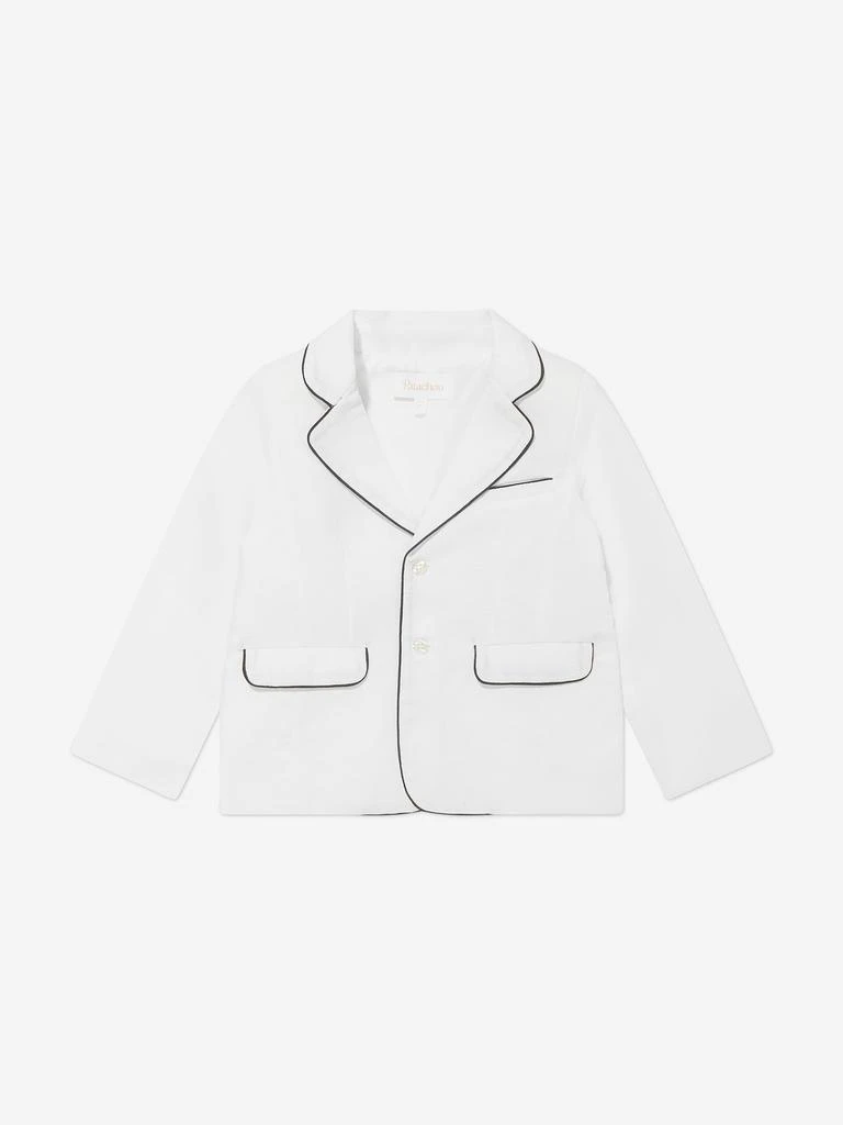 商品Patachou|Patachou Boys Linen Blazer in White,价格¥414,第1张图片