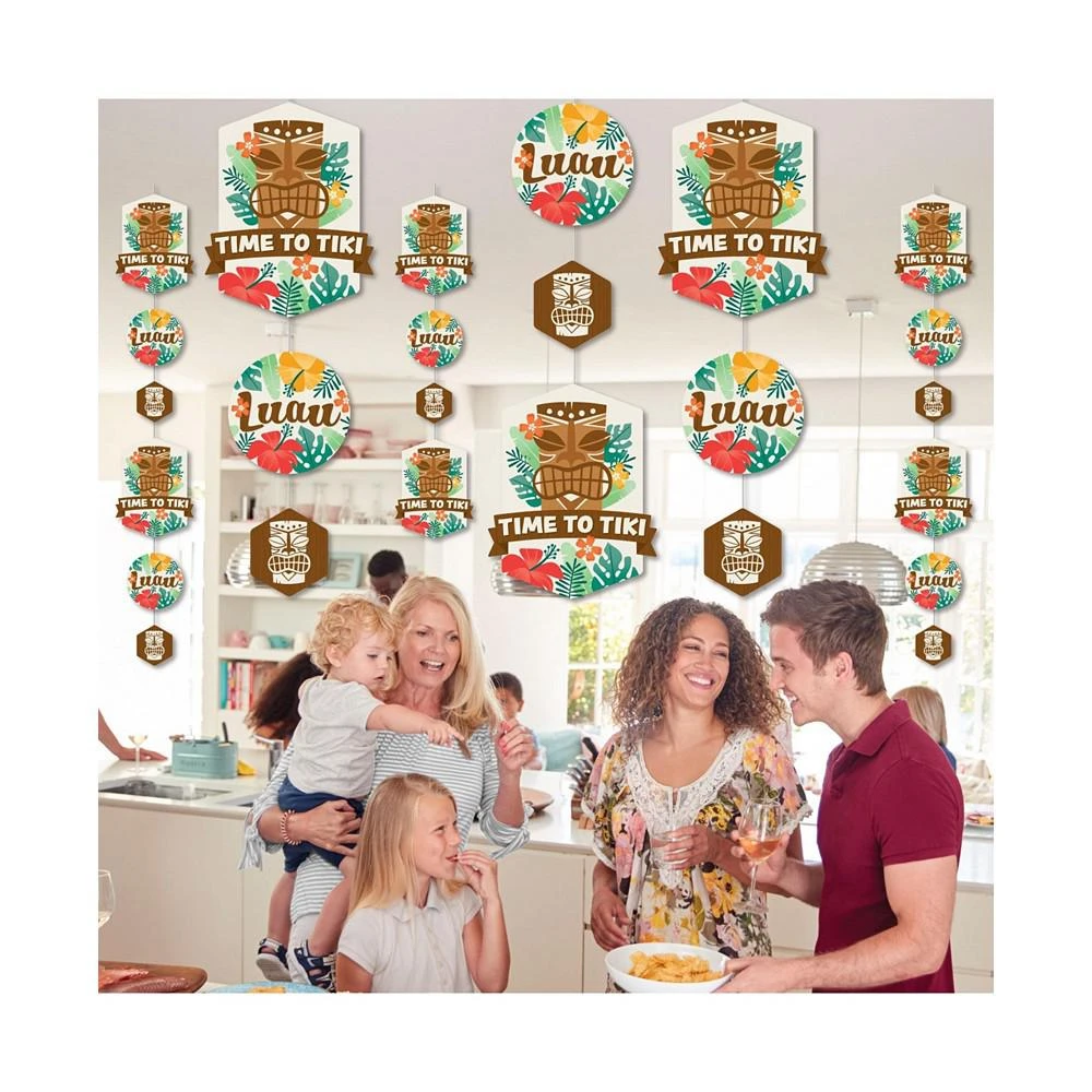 商品Big Dot of Happiness|Tropical Luau - Hawaiian Party DIY Backdrop Hanging Vertical Decorations - 30 Pc,价格¥149,第3张图片详细描述