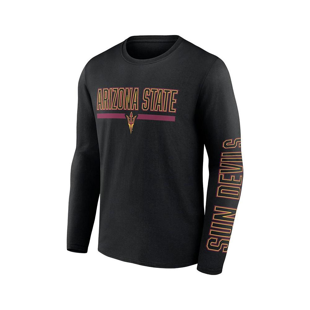 Men's Branded Black Arizona State Sun Devils Modern Two-Hit Long Sleeve T-shirt商品第3张图片规格展示