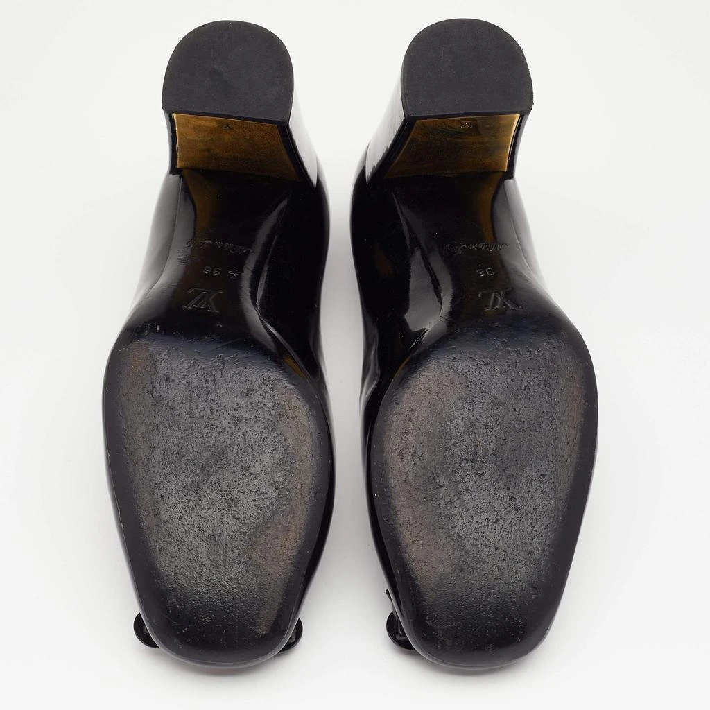 Louis Vuitton Black Patent Leather Studded Graceful Block Heel Pumps Size 36 商品
