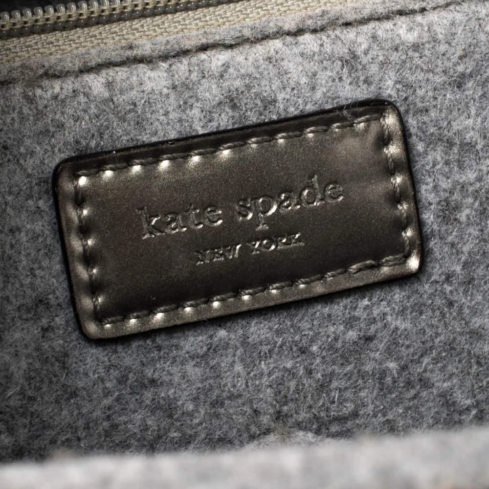 Kate Spade Grey Frosted Wool and Leather Quinn Tote 商品