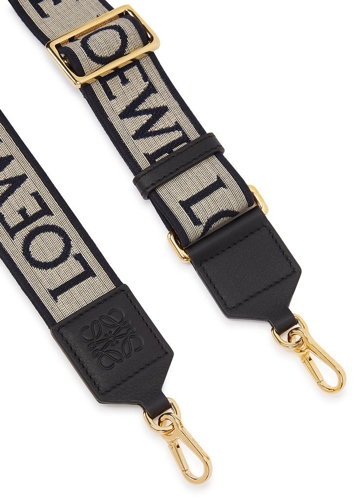 商品Loewe|Taupe and navy logo-jacquard canvas bag strap,价格¥3514,第5张图片详细描述