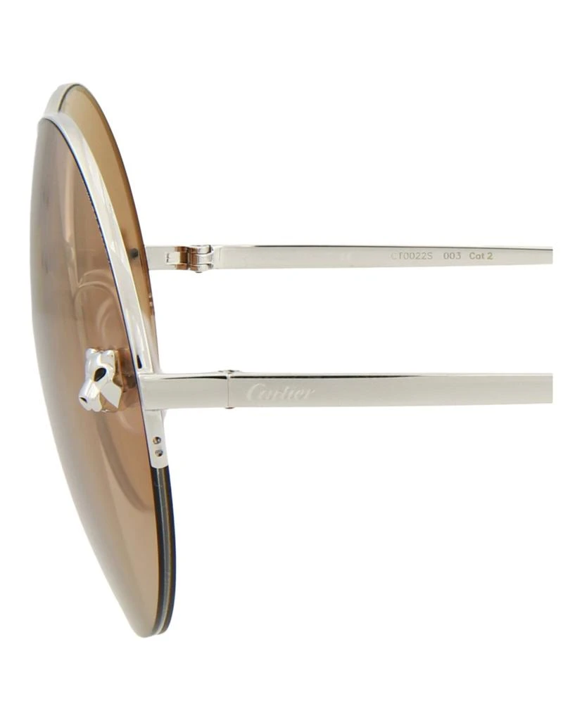 商品Cartier|Round/Oval-Frame Metal Sunglasses,价格¥1914,第4张图片详细描述