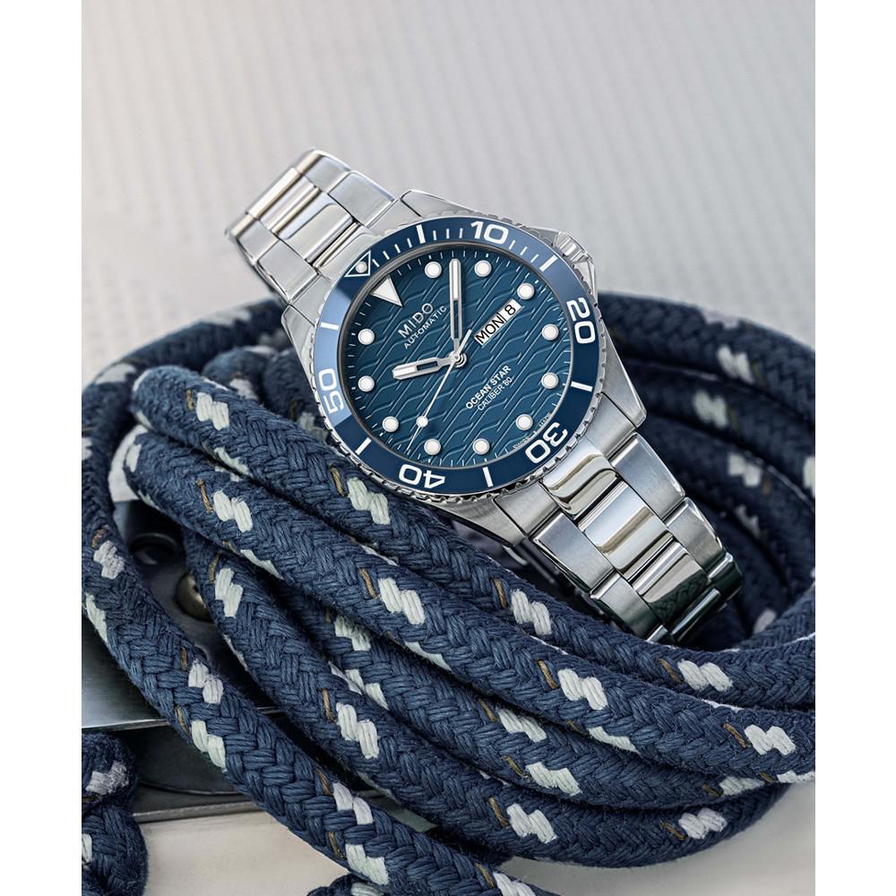 商品MIDO|Men's Swiss Automatic Ocean Star Stainless Steel Bracelet Watch 43mm,价格¥8431,第4张图片详细描述