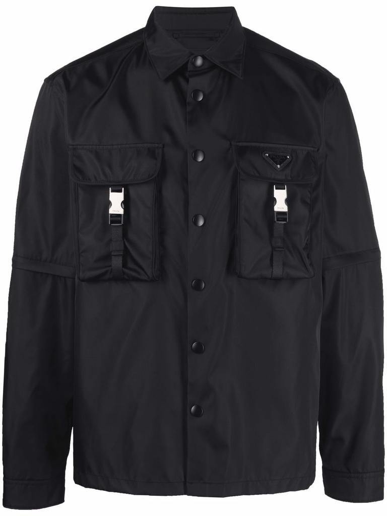 Prada Men's  Black Polyamide Shirt商品第1张图片规格展示