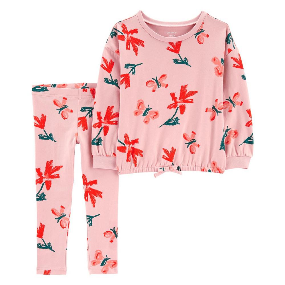 Toddler Girls Long Sleeve T-shirt and Leggings, 2-Piece Set商品第1张图片规格展示
