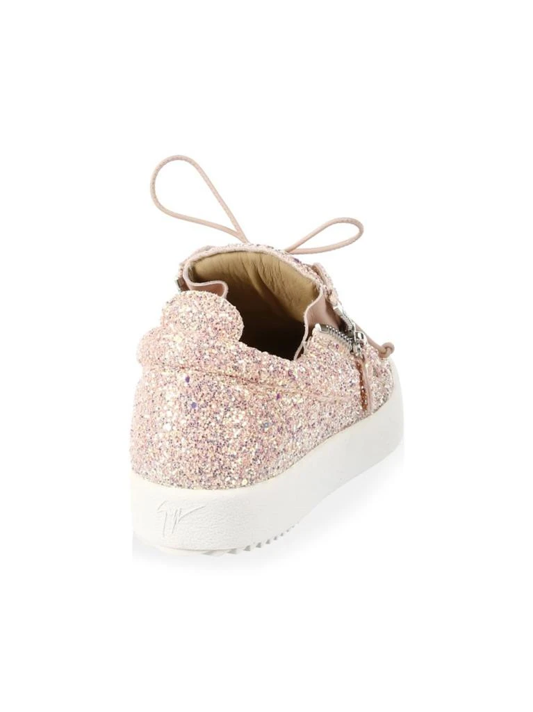 商品Giuseppe Zanotti|Giuseppe Zanotti - May London Double-Zip Glitter Leather Sneakers,价格¥1950,第3张图片详细描述