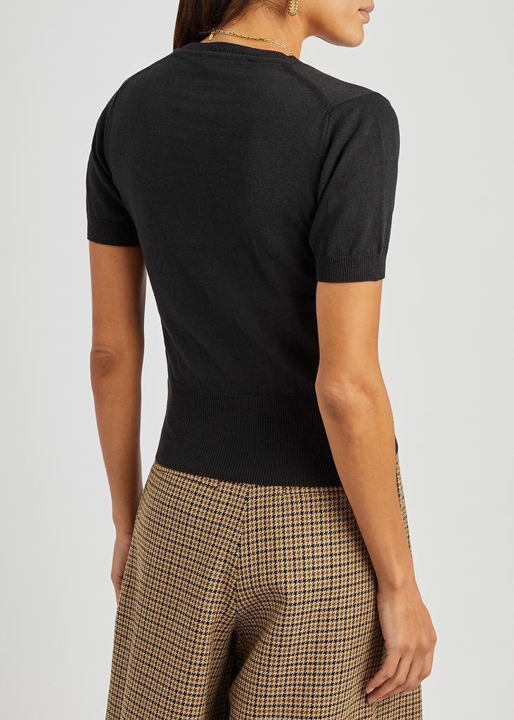 商品Vivienne Westwood|Bea black cotton and cashmere-blend top,价格¥2232,第5张图片详细描述