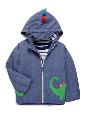 商品Little Me|Little Boy's 3-Piece Dino Hoodie, Heathered Joggers & Striped T-Shirt Set,价格¥159,第4张图片详细描述
