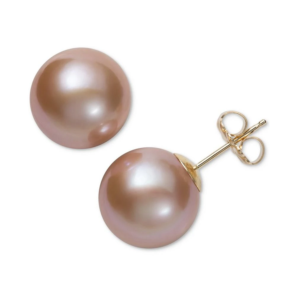商品Belle de Mer|Pink Cultured Freshwater Pearl (11mm) Stud Earrings in 14k Gold, Created for Macy's,价格¥6015,第1张图片