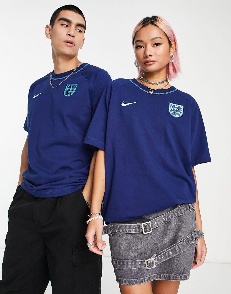 Nike Football World Cup 2022 England unisex travel t-shirt in navy商品第4张图片规格展示