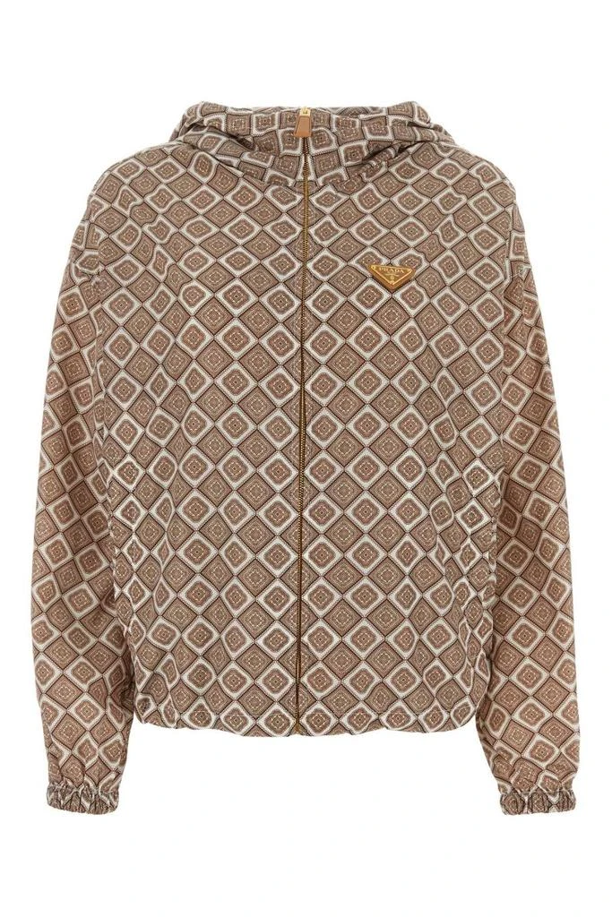 商品Prada|Prada Allover Printed Hooded Jacket,价格¥14478,第1张图片