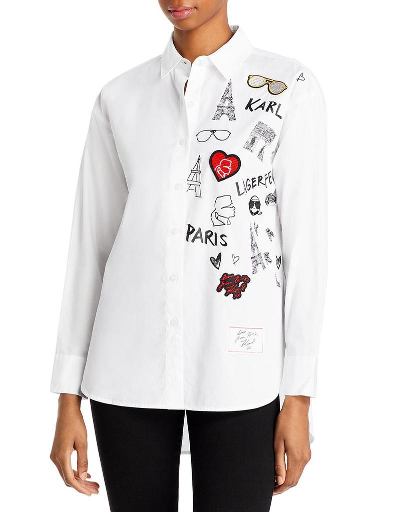 商品Karl Lagerfeld Paris|Cotton Patch Shirt,价格¥671,第1张图片