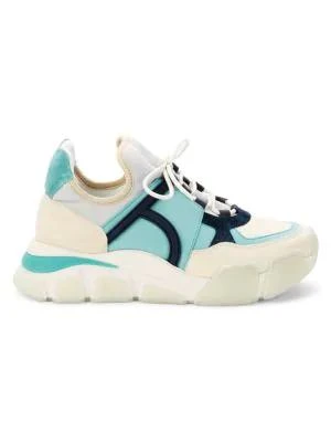 商品Salvatore Ferragamo|Cimbra Mix Media Chunky Sneakers,价格¥3323,第1张图片