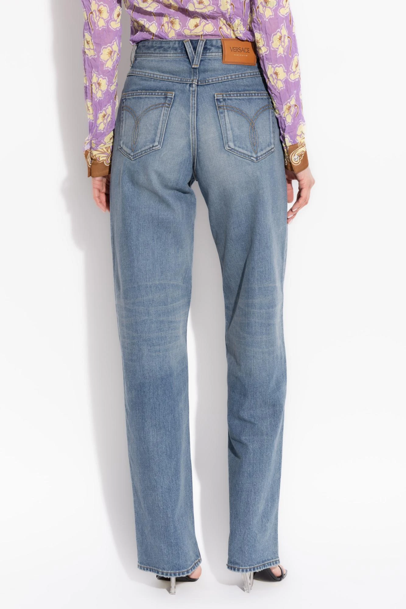 商品【商品预售15天发货】 Versace|Versace 女士牛仔裤 10199451A142951D800 灰色,价格¥6726,第5张图片详细描述