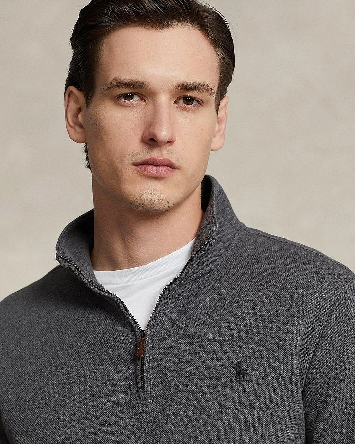 商品Ralph Lauren|Cotton Blend Double Knit Mesh Quarter Zip Mock Neck Sweatshirt,价格¥582,第4张图片详细描述