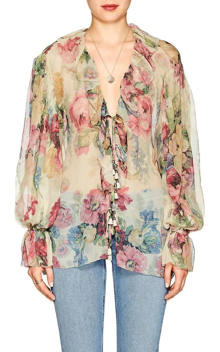 商品Zimmermann|Jaya Floral Silk Blouse,价格¥4764,第5张图片详细描述