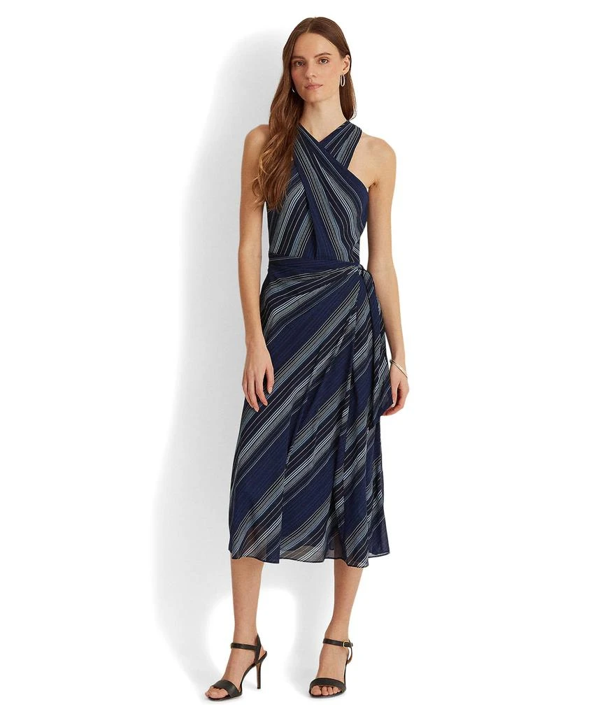商品Ralph Lauren|Striped Crinkle Georgette Halter Dress,价格¥1248,第1张图片