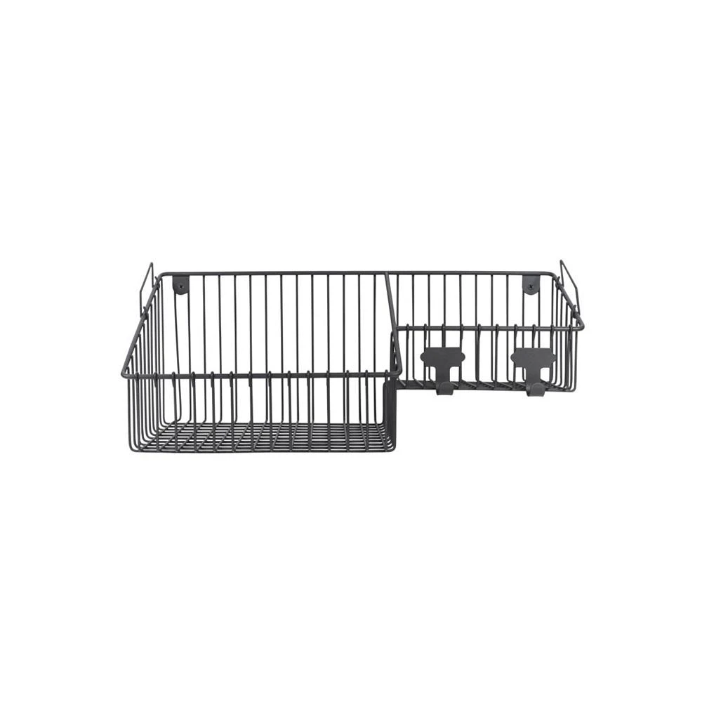 商品Spectrum|Finley Wall Mount Double Storage Bin with Hook Station,价格¥291,第1张图片