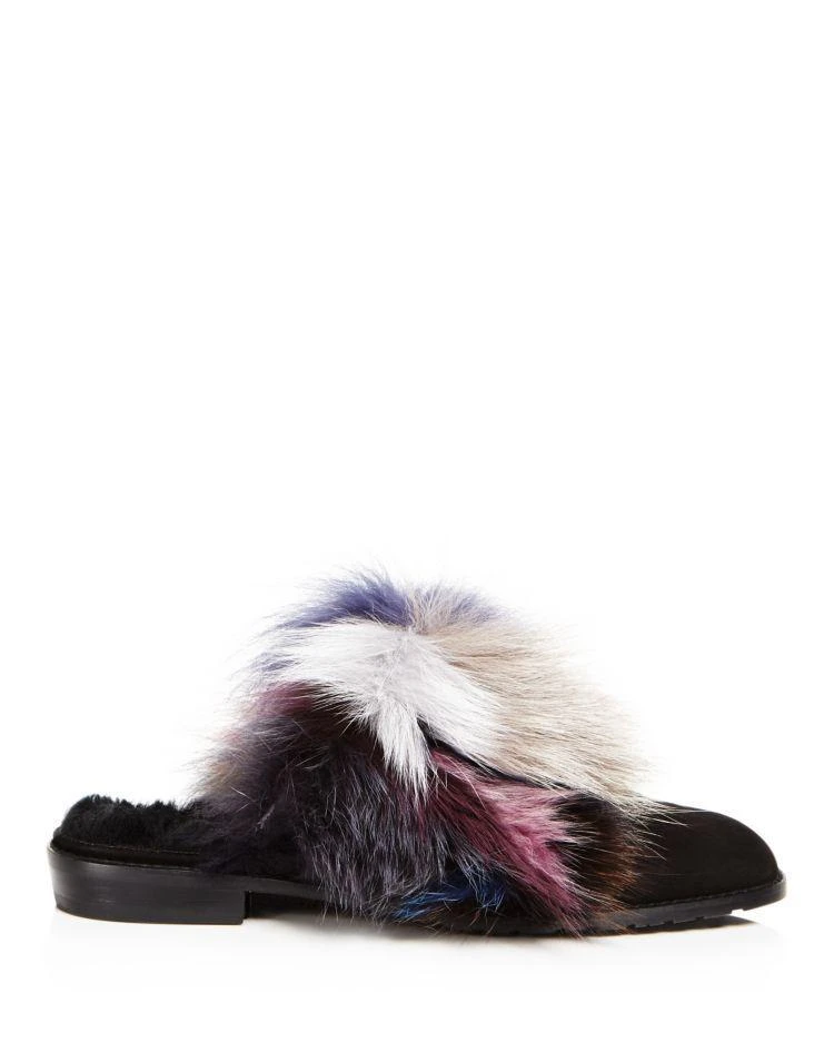 商品Stuart Weitzman|Women's Furgetit Suede & Fox Fur Mules ,价格¥1854,第2张图片详细描述