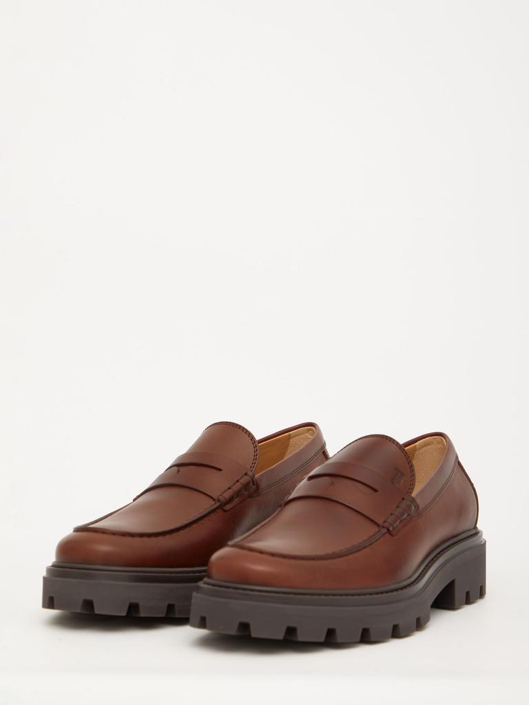 商品Tod's|Tod's Brown Leather Loafers,价格¥4387,第4张图片详细描述